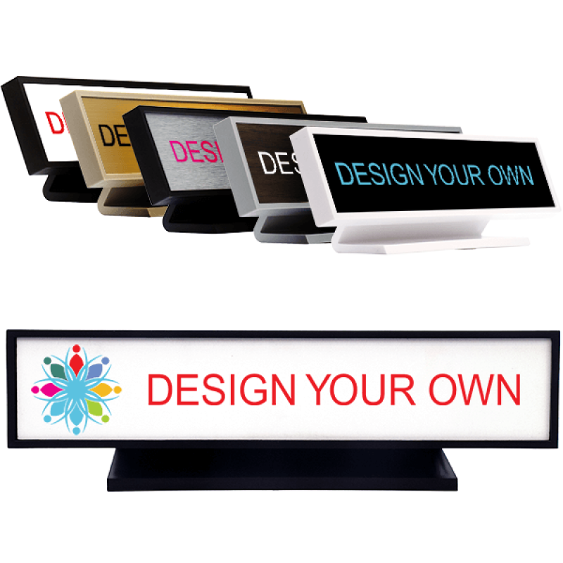 Plastic Square Corner Deskplate with Color Insert (8129, 3128) Plastic Square Corner Deskplate with Color Insert (8129, 3128)