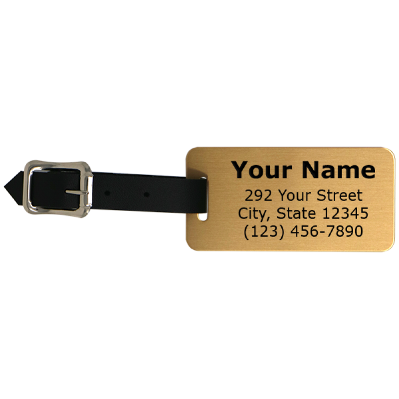 Custom Gold Brass Luggage Tags Name Tag Wizard