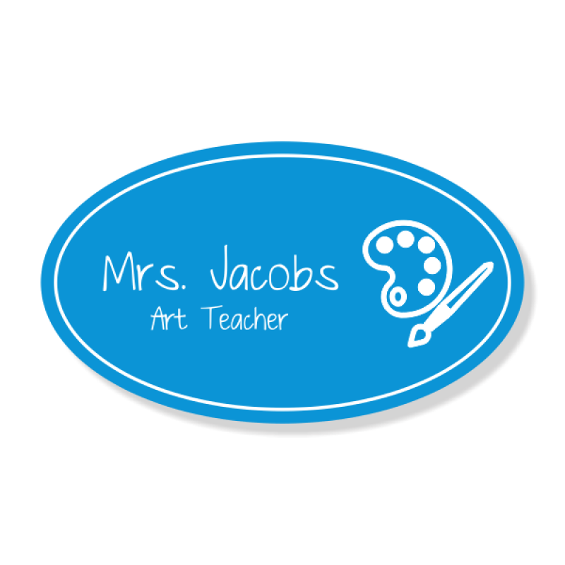 Art Teacher Oval 2 Line Name Badge Art Teacher Oval 2 Line Name Badge