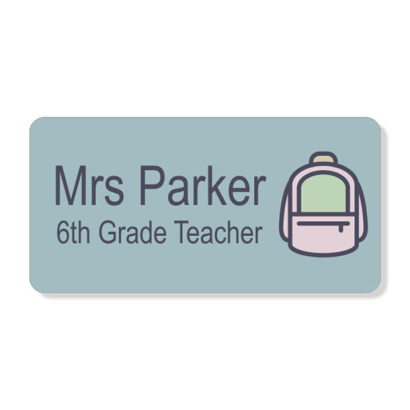 Backpack 2 Line Name Badge Backpack 2 Line Name Badge