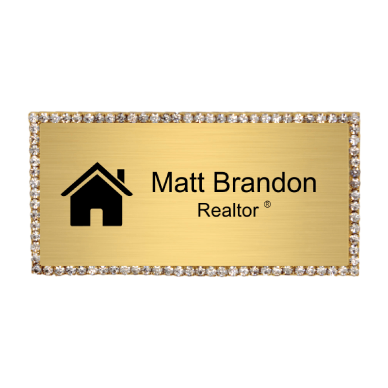 Bling Realtor Engraved Name Tag Bling Realtor Engraved Name Tag