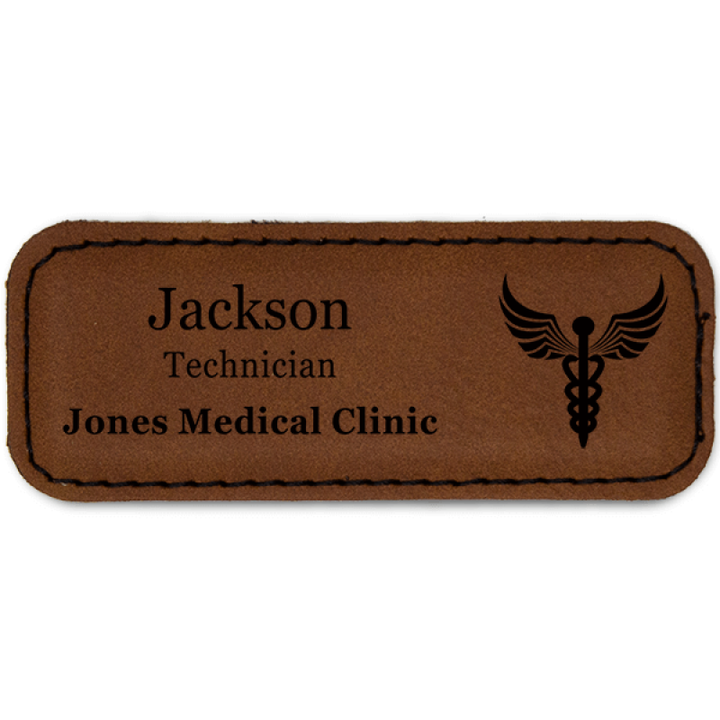 Caduceus Leatherette Name Tag Caduceus Leatherette Name Tag