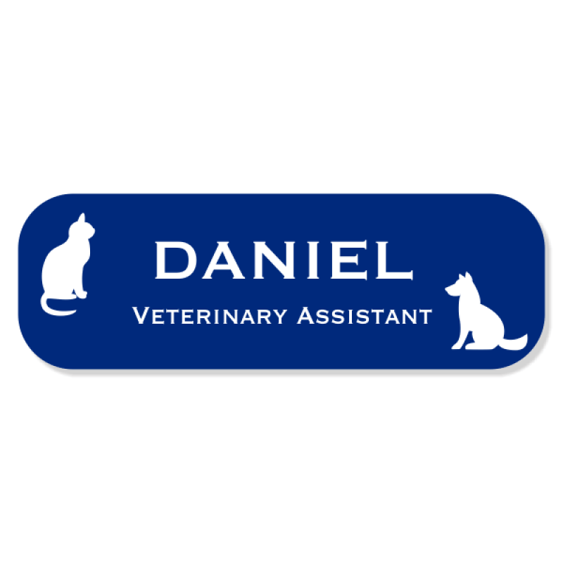 Cat Sitting Across From Dog Veterinary Name Tag Cat Sitting Across From Dog Veterinary Name Tag