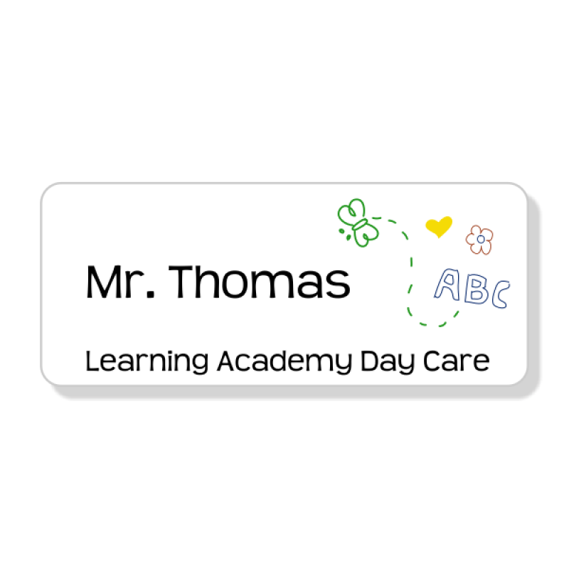 Day Care Butterfly Art 3 Line Name Badge Day Care Butterfly Art 3 Line Name Badge