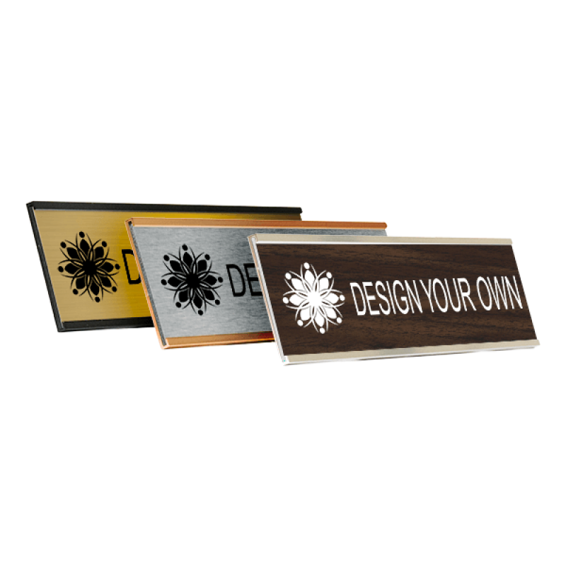Engraved Wall Name Plate w/ Alum Holder | 2" x 8" Engraved Wall Name Plate w/ Alum Holder | 2" x 8"