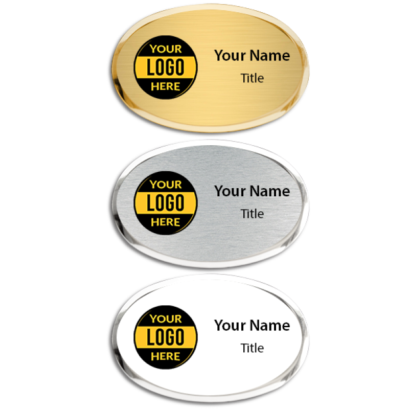 Executive Full Color Beveled Oval Name Badges Executive Full Color Beveled Oval Name Badges