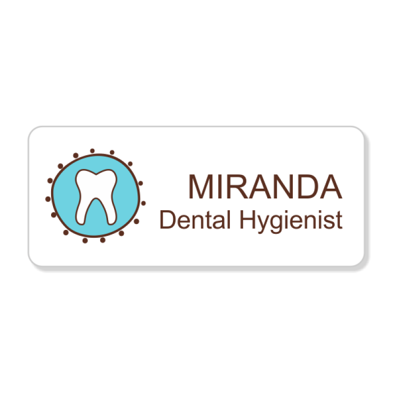 Dental Fancy Tooth 2 Line Name Badge Dental Fancy Tooth 2 Line Name Badge