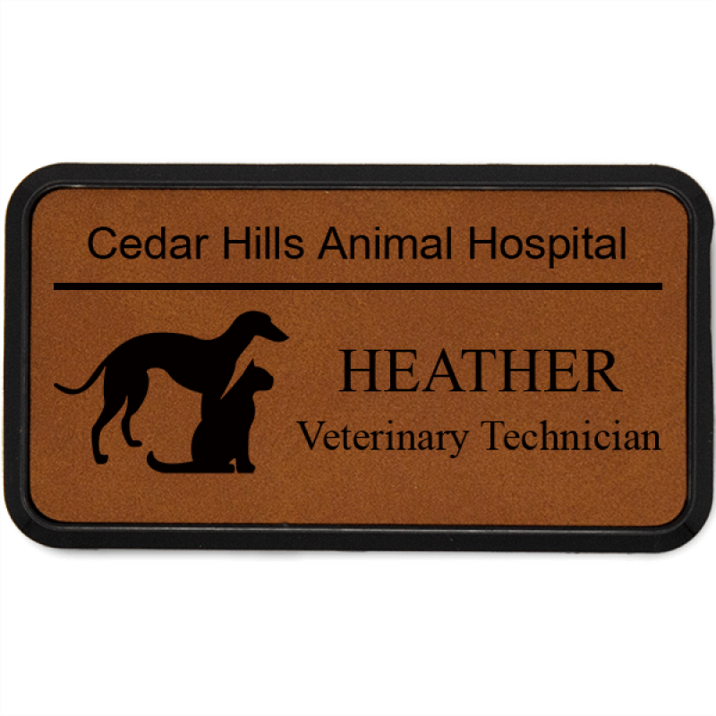 Greyhound With Cat Veterinary Leatherette Name Tag Greyhound With Cat Veterinary Leatherette Name Tag
