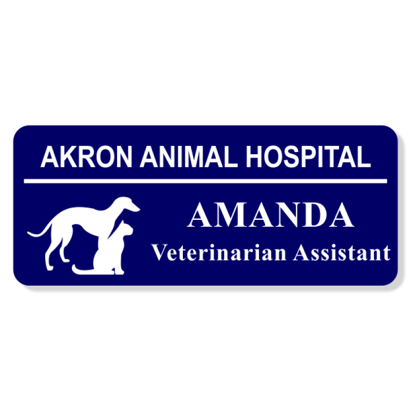 Veterinary Rectangle 3 Line Name Badge B Veterinary Rectangle 3 Line Name Badge B