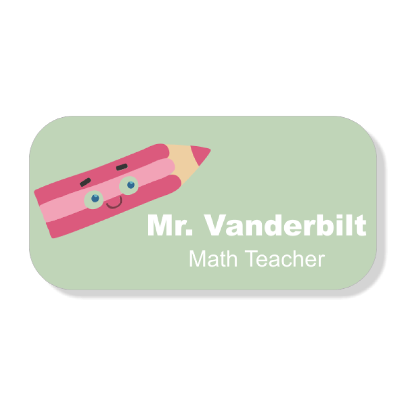 Happy Pencil 2 Line Name Badge Happy Pencil 2 Line Name Badge
