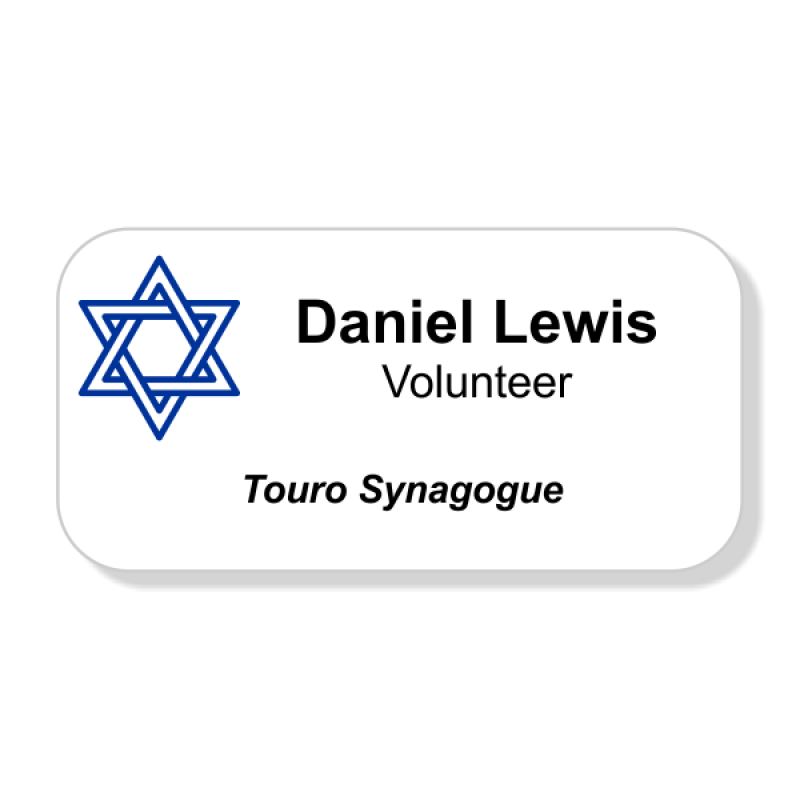 Jewish Faith Full Color Name Tag - Large Rectangle Jewish Faith Full Color Name Tag - Large Rectangle