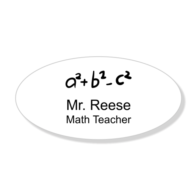 Teacher Oval 2 Line Name Badge C Teacher Oval 2 Line Name Badge C