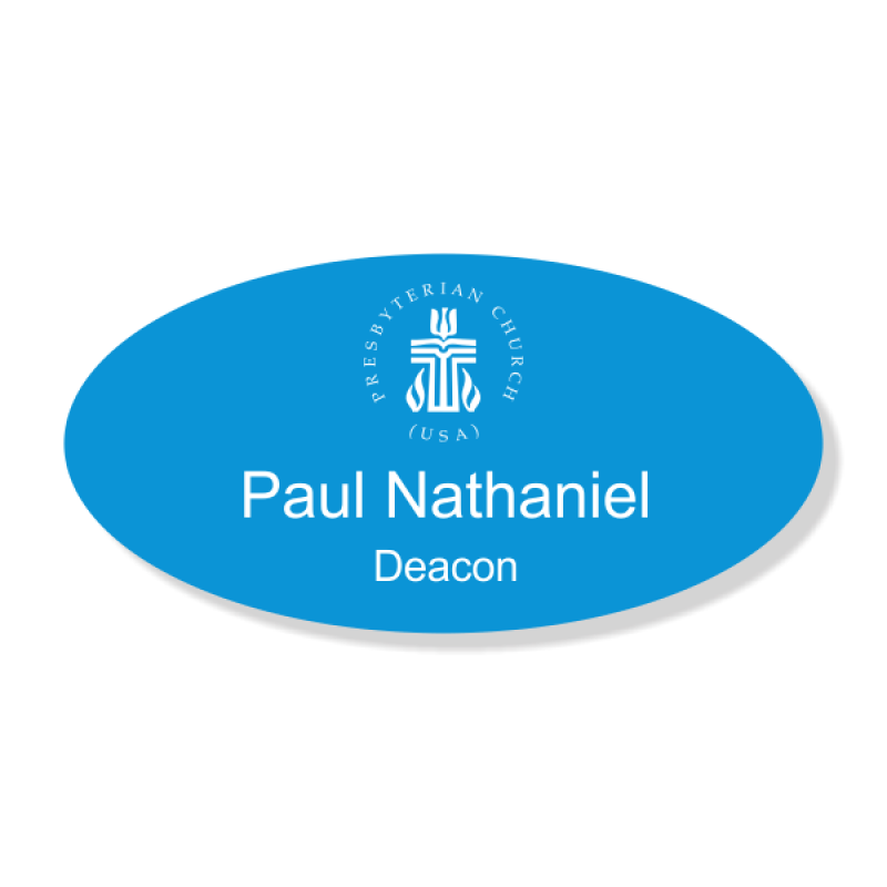 Presbyterian Engraved Name Tag - Oval Presbyterian Engraved Name Tag - Oval