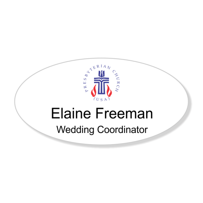 Presbyterian Full Color Name Tag - Oval Presbyterian Full Color Name Tag - Oval