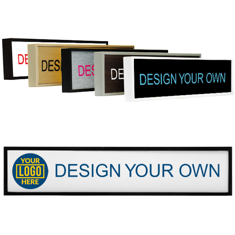 Square Corner Full Color Wall Sign with Holder - 2" x 9" Square Corner Full Color Wall Sign with Holder - 2" x 9"