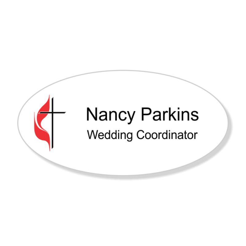 United Methodist Full Color Name Tag - Oval United Methodist Full Color Name Tag - Oval