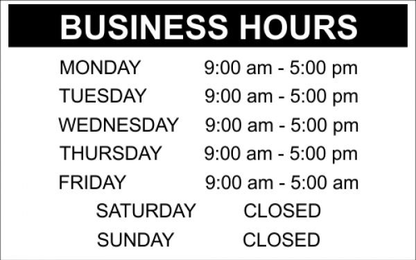 Business Hours Business Hours