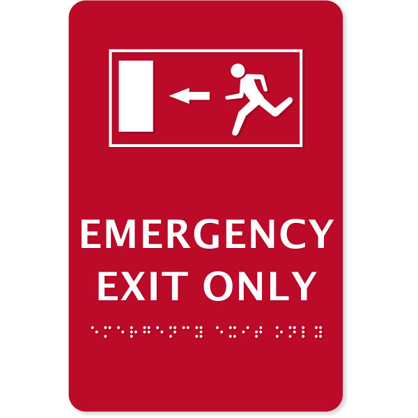 ADA Emergency Exit Only Sign Custom Signs