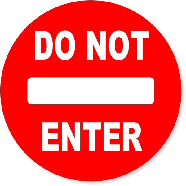 6" Round Red Do Not Enter Decal Custom Signs