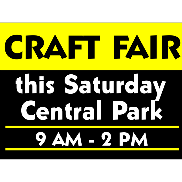 18" x 24" Craft Fair Sign