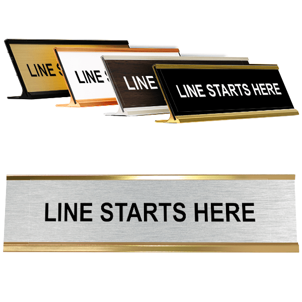 Line Starts Here Desk Plate - Custom Signs