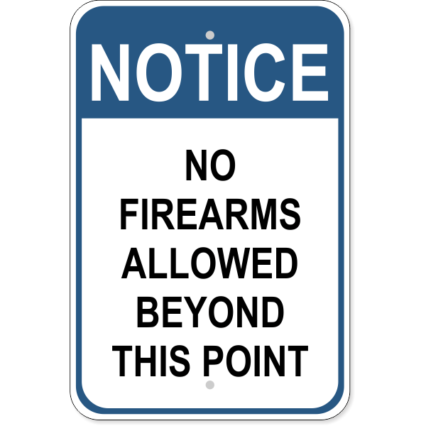 thumbnail image 2 of No Firearms Allowed Warning Sign – Heavy-Duty Aluminum, 7x10 Inches, Weatherproof (Made In USA) 2 of 6