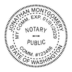 Washington State Round Notary Seal - Choose Stamp or Embosser