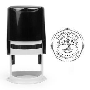 The State of Tennessee Land Surveyor Seal impression and the self-inking stamp