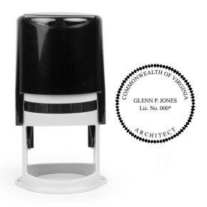 The State of Virginia Architect Seal and self-inking stamp body