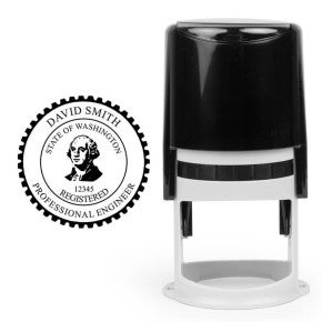 The State of Washington Engineer Seal self-inking stamp and impression