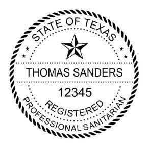 State of Texas seal template with custom name and number.