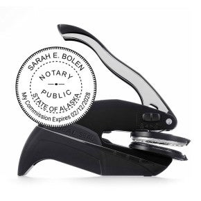 Alaska Notary Round Seal Embosser and Impression