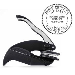 Florida Notary Public Round Seal Embosser and Impression