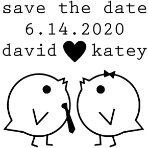 Save the Date Lovebirds Stamp