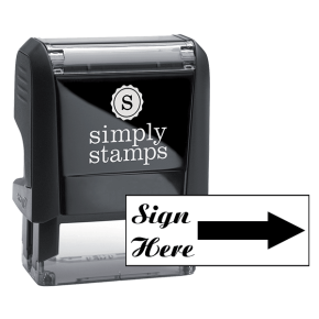 Sign Here Script Font Self Inking Stamp