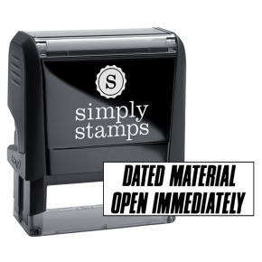 Dated Material Open Immediately Stock Stamp