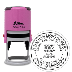 Missouri Notary Pink Stamp - Round