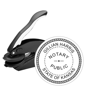 Kansas Notary Public Round Seal Embosser