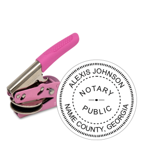 Georgia Notary Pink Seal Embosser - Round