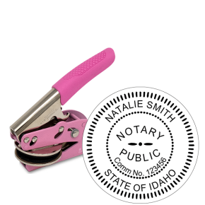 Idaho Notary Pink Seal Embosser - Round