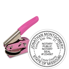 Missouri Notary Pink Seal Embosser - Round