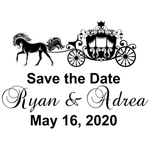 Save-the-date square rubber stamp