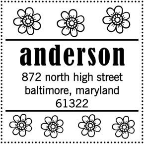 Cute Flowers Address Stamp
