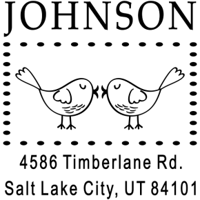 Kissing Birds Return Address Stamp