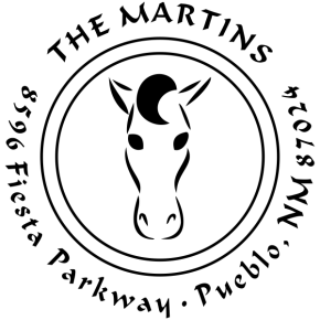 Horse Head Round Address Stamp