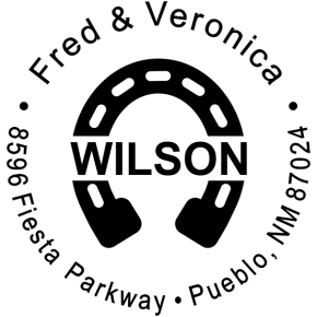 Horseshoe Round Address Stamp