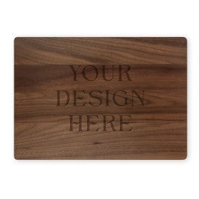 Large Custom Walnut Cutting Board - Engrave Your Logo, Family Recipe, or Image on white background
