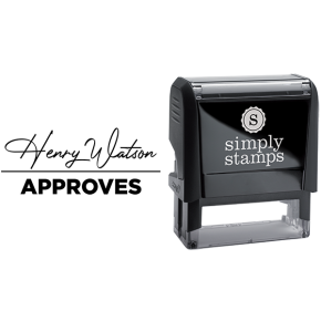 Approved with Custom Signature Text Business Stamp