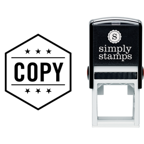 Hexagon with Stars Copy Business Stamp
