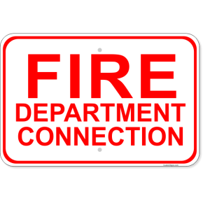 Fire Department Connection Aluminum Sign | 12